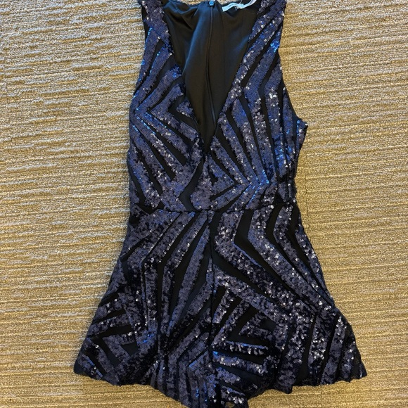 Urban Outfitters Navy & Black Sequin Romper - Picture 2 of 5